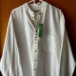 Civilian Heritage Traditional Irish Grandfather Shirt/White/Size 3XL/NWT